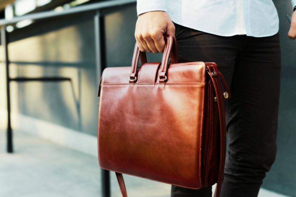 Time Resistance Leather Briefcase for Men Handmade Italian Laptop Bag Classy Orange Brown Attache Case